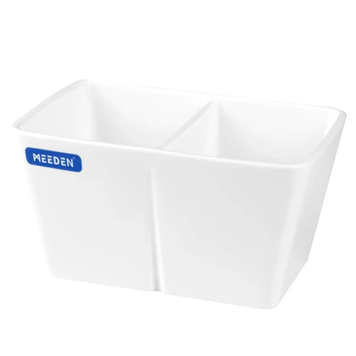 MEEDEN Ceramic Paint Palette, Paint Brush Wash Bowl, 2 Deep Well Artist Paint Palette, White Porcelain Watercolor Painting Dish, Large Capacity Paintbrush Washer for Watercolor Gouache Painting