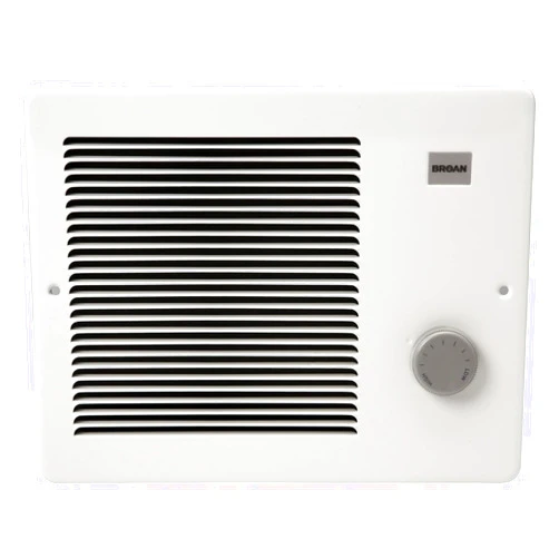 Broan-NuTone Wall Heater, White Grille Heater with Built-In Adjustable Thermostat, 750/1500W, 120/240V AC