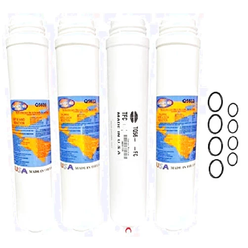 IPW Industries Inc Omnipure Q5605, (2) Q5633, and Membrane Replacement Sediment Carbon Filter Cartridge Set w/ 50 GPD Membrane for Purotwist 4000 plus Small and Large Head O-Rings by IPW Industries Inc.