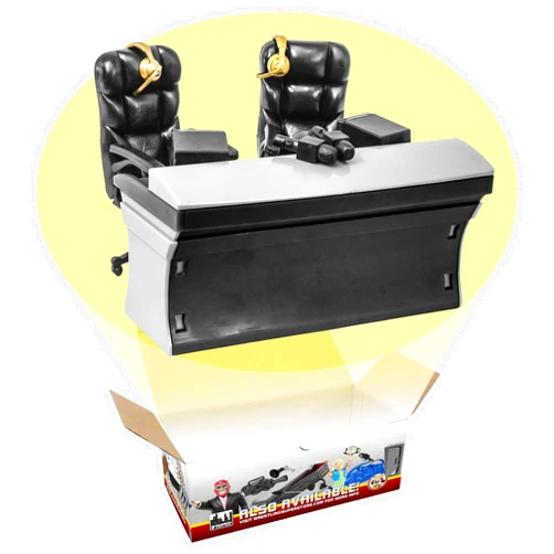 Figures Toy Company Ultimate Black Commentator Table Playset for WWE & AEW Wrestling Action Figures