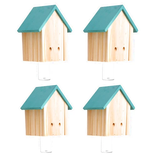 GAW Nature Wood Cabin Style Carpenter Bee Traps for Outdoors, 4 Pack Best Wooden Carpenter Bee Trap for Outside