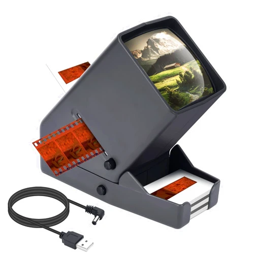 MAFUEAY 35mm Slide and Film Viewer, Negative Viewer, Desk Top LED Lighted Illuminated Viewing, 3X Magnification, USB Powered