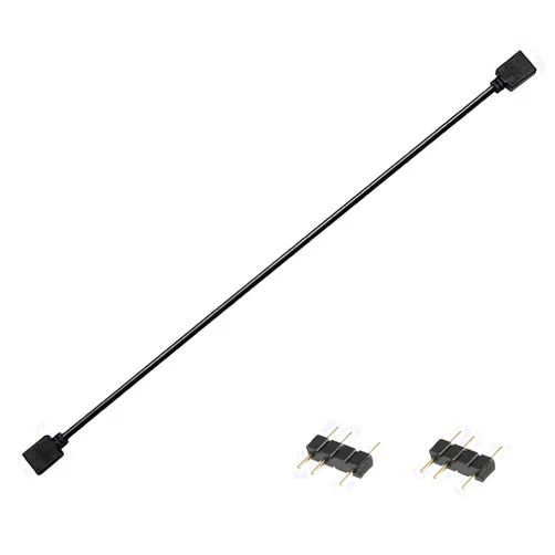 Yakuri Computer Motherboard Extension Cable, 5V Argb 3-Pin Connector Hub, RGB Interface Extension Cable