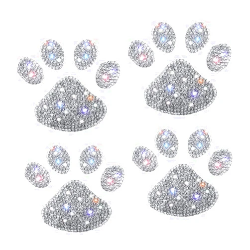 GLSOWEE Car Dog Paw Print Stickers Decals, Bling Rhinestone Sticker Cat Paw Sticker Animal Footprint Decals, Bling Car Decoration Car Stickers Bumper Window Laptop Decoration