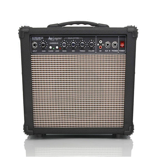 Leo Jaymz 20W Electric Guitar Amplifier - Clean and Distortion Channel - 3 Band Equalization and CD Line Input - Recording Studio, Practice Room, Small Courtyard (6.5