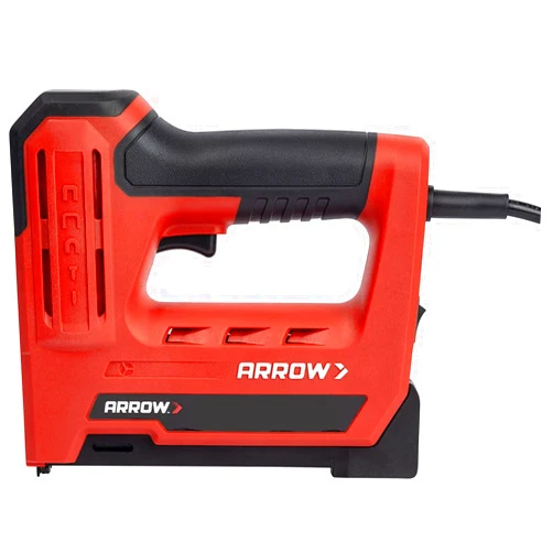 Arrow Fastener Arrow ET501F Corded 5-in-1 Professional Electric Staple and Nail Gun, Wire Stapler, and Brad Nailer for Upholstery, Framing, Insulation, Crafts, Fencing, and Cable, Black/Red