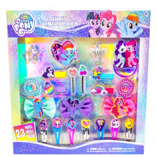Townley Girl My Little Pony - Townley Girl Hair Accessories Kit|Gift Set for Kids Girls|Ages 3+ (22 Pcs) Including Hair Bow, Coils, Hair Clips, Hair Pins and More, for Parties, Sleepovers & Makeovers