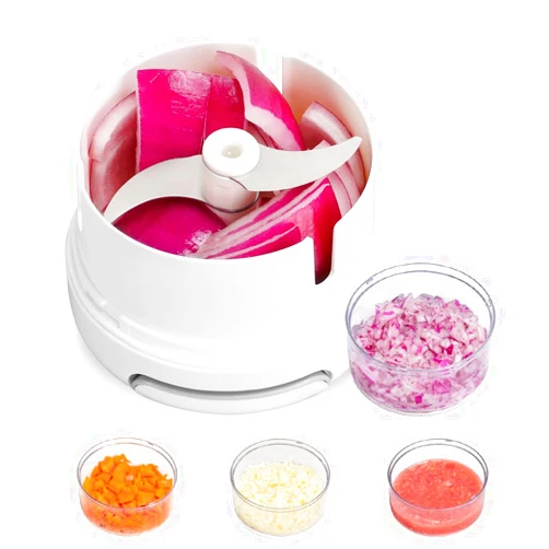 Badelite Mini Garlic Chopper Manual Food Processor Protable Pull String Vegetable Chopper for Veggies, Fruits, Garlic, Onion, Ginger, Nuts, etc - 0.7 Cup(170ml)
