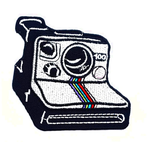 M I GENIUS CARTOON CHILD PATCHES Retro Camera Polaroid Photography Cartoon Children Kid Patch Clothes Bag T-Shirt Jeans Biker Badge Applique Iron on/Sew On Patch