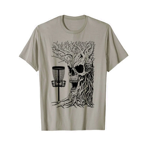 Grandio Design Sports Training And Fitness Funny Disc Golf Player Stupid Guardian Trees Skull Forest T-Shirt