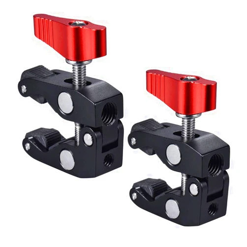 Andoer 2-Pack Crab Pliers Clip Super Clamp 1/4 & 3/8 Threaded for DSLR Rig LCD Monitor Studio Light Camera Magic Arm Photo Studio Accessory