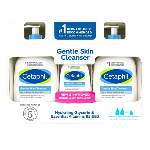 Cetaphil Gentle Skin Cleanser 2/20oz 4oz Bonus