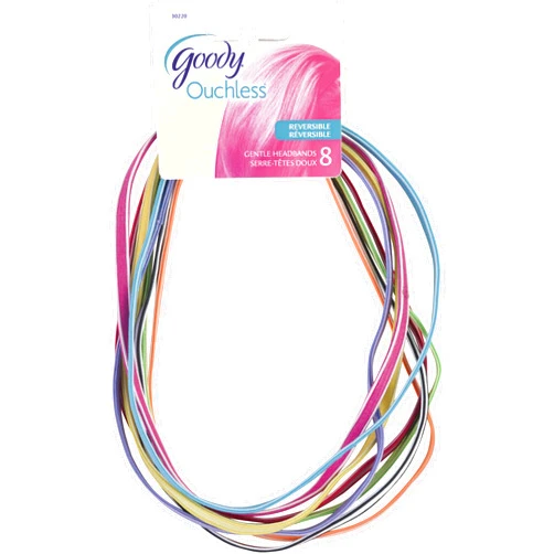 Goody, Ouchless Reversible Headbands , Assorted Colors, 0.10 oz. , 8 Count , 1 Pack