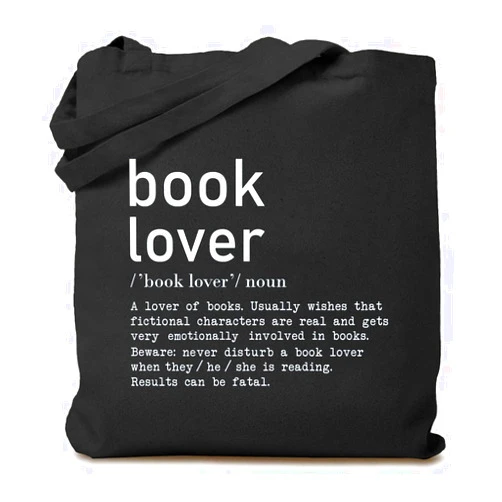 TSIIUO Women's Book Lover Noun Canvas Tote Bag Funny Reader Gift Library Reusable Shopping Canvas Bag