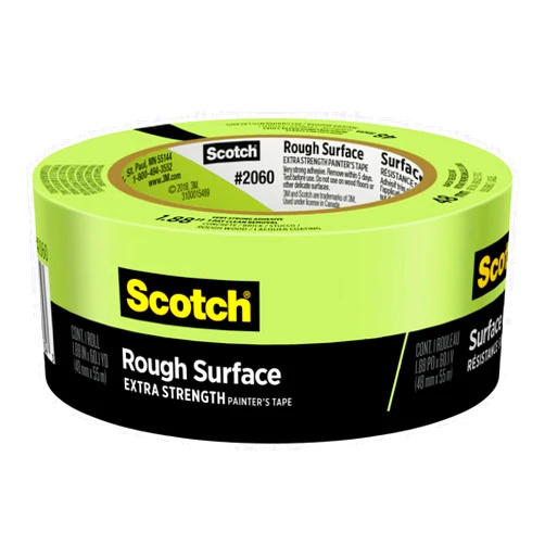 Scotch Rough Surface Extra Strength Painter's Tape, 1.88 in x 60.1 yd, Tape Protects Surfaces and Removes Easily, Rough Surface Painting Tape for Indoor and Outdoor Use, 1 Roll (2060-48MP)