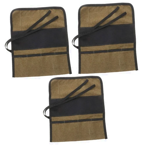 Angoily 3pcs Roll Tool Storage Bag Pouch Bags Tool Bag Organizer Gouges Tools Bag Multi-Purpose Bags for Tools Chisel Carrier Chisel Tool Bag Tool Pouch Canvas Roll Pocket