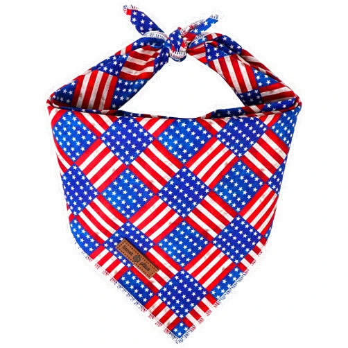 lionet paws Patriotic 4th of July Dog Bandana American Flag for Small Medium Large Dogs, Cat Dog Kerchief Triangle Bibs Scarf for Male Female