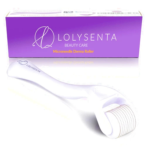 Mroobest Lolysenta Derma Roller 0.25mm, Titanium Microneedle Roller for Face, Microdermabrasion Facial Roller, Microneedling Dermaroller, Includes Storage Case