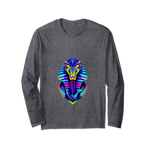Gods, Goddess, Kings, queens, Tees accessories Retro 80's 90s Greek Mythology Egyptian Cobra snake God Long Sleeve T-Shirt