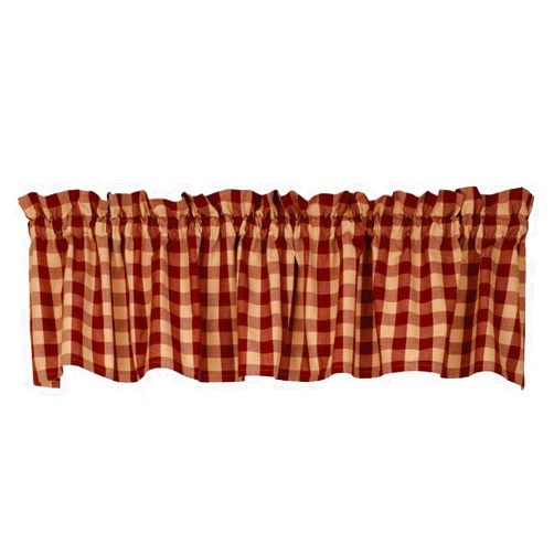 The Country House Collection Country House Collection 33859 Burgundy Check Valance, 14-inch