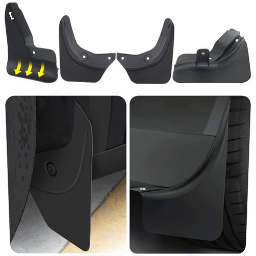 Vugosson Mud Flaps for Tesla Model 3 2023 2022 2021 2020, Upgraded Flexible Mud Guards No Drilling/Tape Splash Guards Fenders Accessories for Tesla Model 3, Set of 4 Mudguards Mudflaps for Tesla
