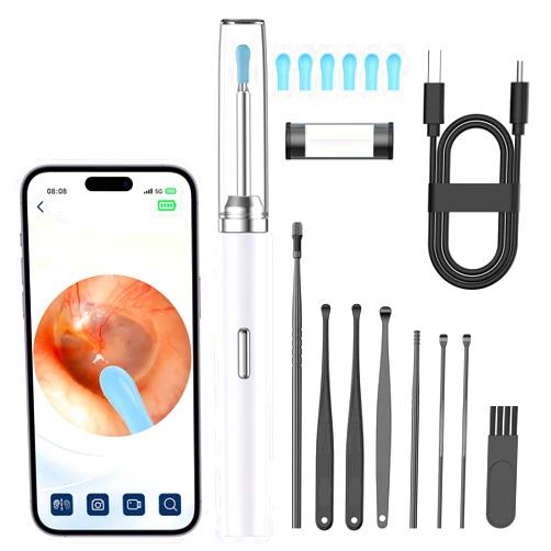 Lmkeji Ear Wax Removal,Ear Cleaner with Camera 1080p HD Earwax Removal Tool with 6 Ear Spoon Ear Camera for iPhone & Android (Purple)