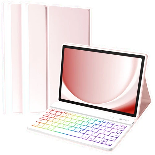 TaIYanG Backlit Keyboard Case for Samsung Galaxy Tab A9 Plus 11 Inch 2023 Model (SM-X210/X216/X218), Slim Lightweight Stand Cover with Magnetically Detachable Wireless Bluetooth Keyboard,Pink