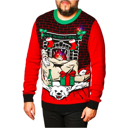 The Ugly Sweater Co. Light Up Ugly Christmas Sweater with LEDs - Snug Fit, Motion Activated Light Up Ugly Sweater Designs.