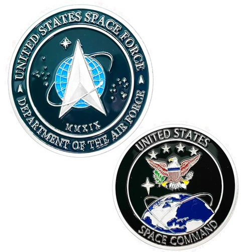 YFSHLZ United States Space Force Challenge Coin Silver - USA Military