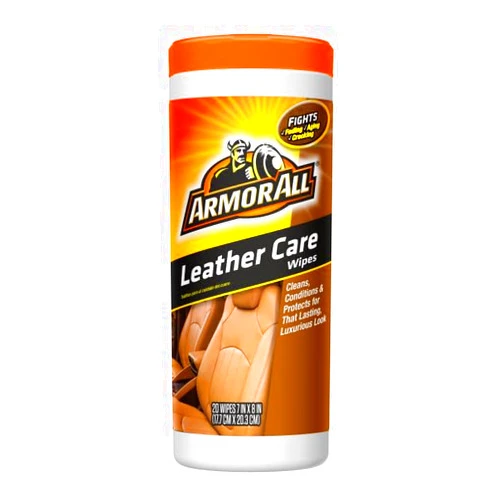 Armor All Car Interior Cleaner Leather Wipes - Cleaning for Cars & Truck & Motorcycle, 20 Count (Pack of 6), 10881