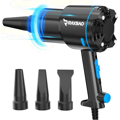 RAYBAO Car Dryer Air Blower -1300W Handheld High Powered Filtered Car Blower for Drying, 22000FPM / 90CFM Air Blower for Car Detailing, Washing, Blower for Boat RV Motorcycle Home