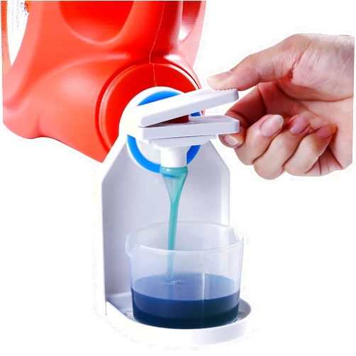 KERZEAT Laundry Detergent Dispenser Cup Holder & Nozzle Force-Saving Switch, Drip Catcher, Soap Dispenser, Room Organization and Storage