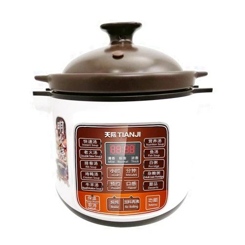 Tianji DGD40-40LD Electric Stew Pot, 4L Full-automatic Slow Cooker, Ceramic Inner Pot, 120V, 600W,3~6 people