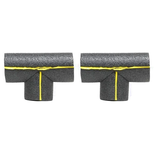 Frost King TEE1H 1in Pipe Tube Tee Connector, Black (Pack of 2)