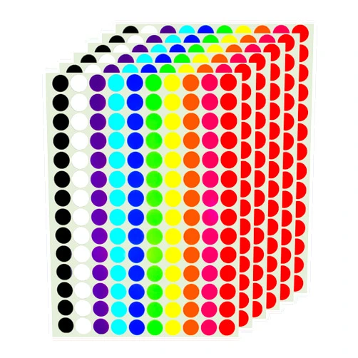 Tiaidi Chicase Colored Dot Stickers 2800 PCS - 34 inch Removable Sticky Coding Labels for Decorating Classroom, Office - in 10 Bright Neon Colors, Small
