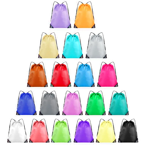 Grneric 20 Pieces Drawstring Backpack Bulk Cinch Sackpack Ployster Drawstring Bags for Gym Party Trip(20 Colors)