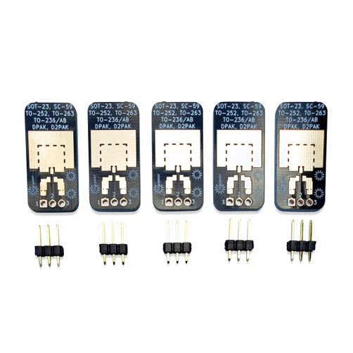 Stargazer Enterprises Stargazer SMD to DIP Breakout for SOT-23, SC-59, TO-252, TO-263, TO-236/A/B, DPAK, and D2PAK with Gold Plated Headers [5 Pack]