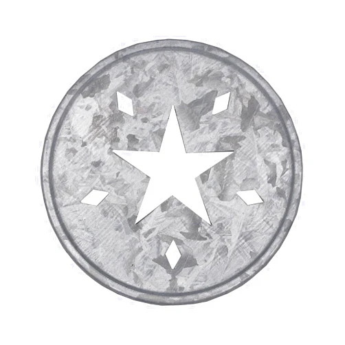 Mason Jar Lifestyle Star Cutout Galvanized Metal Lid Inserts for Mason, Ball, Canning Jars (10 Pack, Wide Mouth)