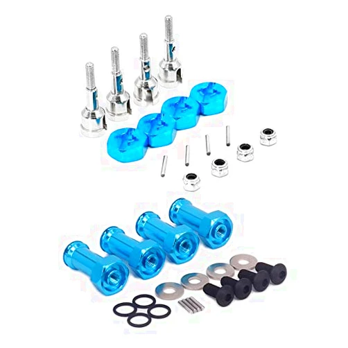 Haolahaola Replacement Part For Aluminum 12mm Hex Hub 24mm Extension Adapter For 1/18 A959 A949 Blue & Wheel Conversion Set - (Color: Blue)