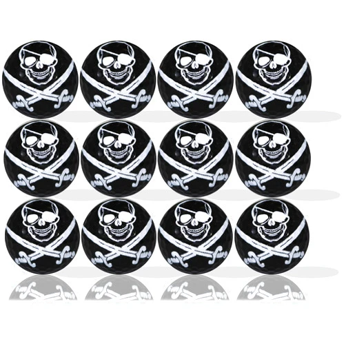GBM GOLF BALL MANUFACTURERS New Novelty Golf Balls with Jolly Roger Imprint- Great for Gift Giving, 12 Pcs Pirate Skull Golf Balls for Party Favors (Black)