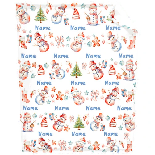 Rahula Christmas Snowman Blanket for Women Girls Christmas Blanket with Name Message Cute Blanket Funny Blanket Suitable for Bedroom, Living Room, Travel, Outdoor 30