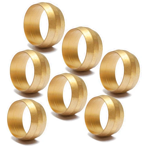 LTWFITTING 3/4-Inch Brass Compression Sleeves Ferrels,Brass Compression Fitting(Pack of 50)
