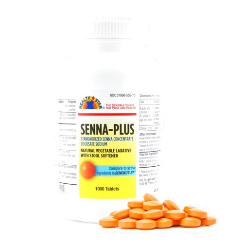 Health Star Senna Plus Laxative & Stool Softener Tablets 50mg / 8.6mg Strength Natural Vegetable Stimulant Laxative| Gentle Constipation Relief| Docusate Sodium for Bowel Movement (1,000 Tablets