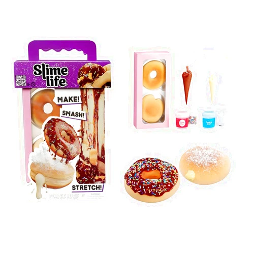 Slime Life Choco Icing Round & Cream Filled Donuts DIY Slime Kit - Unboxing Ingredients to Make, Smash, and Stretch Your Food Slime, Ages 8+