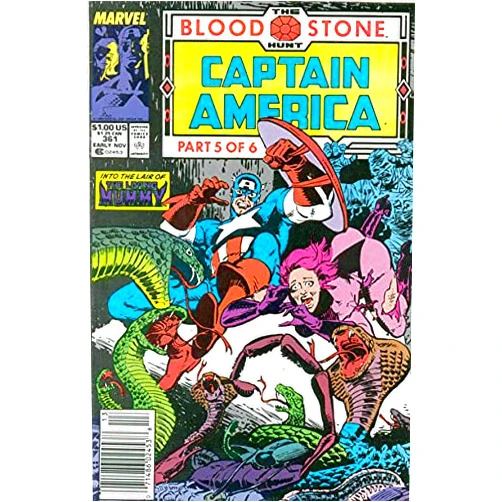 Marvel Captain America (1st Series) #361 (Newsstand) FN ; Marvel comic book | Bloodstone Hunt 5