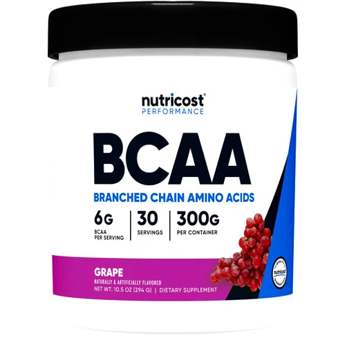 Nutricost BCAA Powder (Grape, 30 Servings) - Optimal 2:1:1 Ratio, Vegetarian, Non-GMO