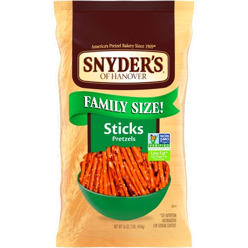 Snyder's of Hanover Pretzel Sticks, Family Size 16 Oz
