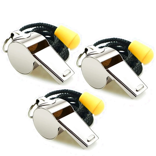 Hipat Whistle, 3 Pack Sports Whistles with Lanyard, Loud Crisp Sound Whistles Great for Coaches, Referees, and Officials