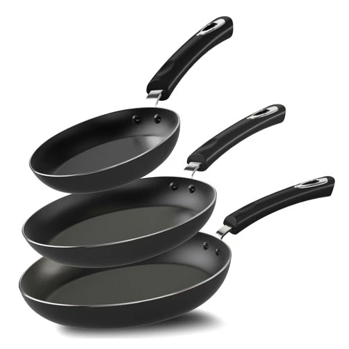 Utopia Kitchen Nonstick Frying Pan Set - 3 Piece Induction Bottom - 8 Inches, 9.5 Inches and 11 Inches - (Grey-Black)