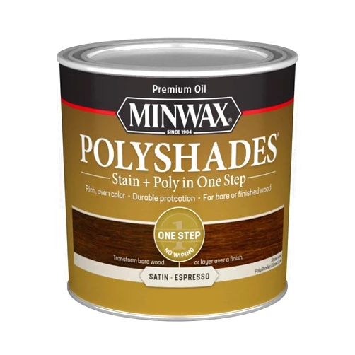 Minwax 1/2 pt Minwax 21397 Espresso PolyShades Wood Stain And Polyurethane, Satin